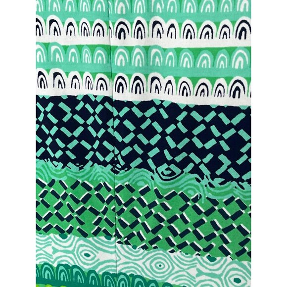 Donna Morgan Size 6 Green Pattern Sheath Dress | Short Sleeve Work to Weekend - Picture 5 of 9